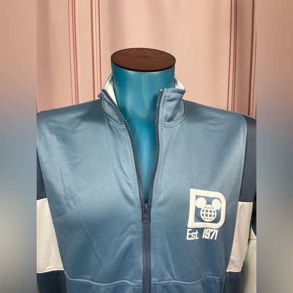 2022 Disney Parks Walt Disney World Blue Zip Track Jacket Spirit Jersey M L XL - Picture 13 of 15